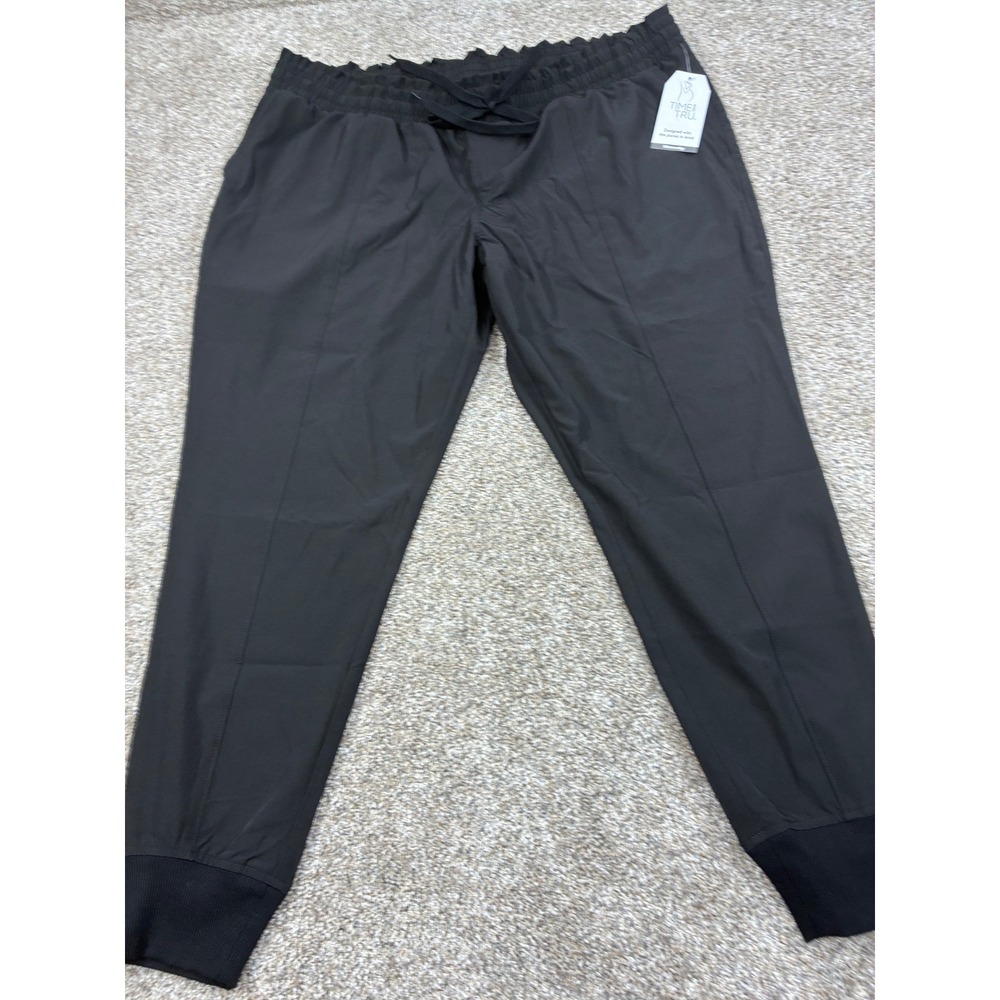 Time and Tru Maternity Jogger Pants Black Large 12-14 Drawstring NWT #0869